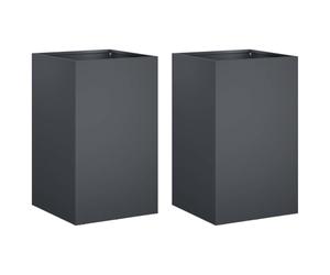 vidaXL Garden Planter 2 pcs Anthracite 40 x 40 x 50 cm