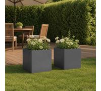 VidaXL Garden Planter 2 Pcs Anthracite 45 X 45 X 45 Cm