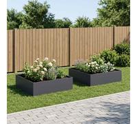 VidaXL Garden Planter 2 Pcs Anthracite 80 X 80 X 30 Cm