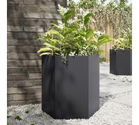 vidaXL Garden Planter 2 pcs Black Hexagon 46x40x45 cm Steel