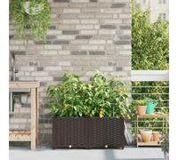 vidaXL Garden Planter 2 pcs Brown Plastic