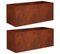 vidaXL Garden Planter 2 pcs Rusty 80 x 40 x 40 cm Weathering Steel
