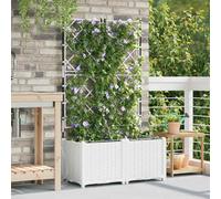 vidaXL Garden Planter 2 pcs White Plastic