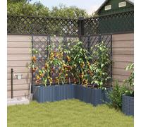 vidaXL Garden Planter 4 Pcs Grey 120 X 120 X 142cm Steel, Grey