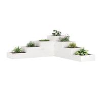 vidaXL Garden Planter 4-Tier 106x104.5x36 cm White Solid Wood Pine