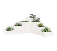 vidaXL Garden Planter 4-Tier 80.5x79x36 cm White Solid Wood Pine