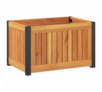 vidaXL Garden Planter 45x30x27.5 cm Solid Wood Acacia and Steel