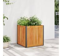 (45 x 45 x 44 cm) vidaXL Garden Planter Outdoor Flower Pot Planter Pot Solid Wood Acacia & Steel