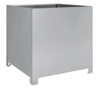 vidaXL Garden Planter 50x50x50 cm – Galvanised Steel, Square, Outdoor, Silver