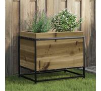 vidaXL Pine Wood Raised Bed Planter - 60x40x50 cm | Rectangular Outdoor Planter Box for Patio, Garden, Balcony | Brown