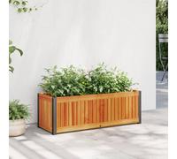 vidaXL Garden Planter 80x30x27.5 cm Solid Wood Acacia and Steel