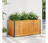 Garden Planter Outdoor Flower Pot Planter Pot Solid Wood Acacia & Steel vidaXL