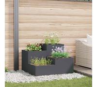 vidaXL Modern Square Planter Anthracite Plastic 100x60 cm for Indoor/Outdoor Balcony, Garden, and Patio