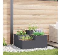 Garden Planter Anthracite Steel Rectangular 80x80x48cm Outdoor Modern MetalPatio