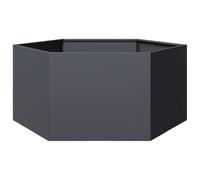 vidaXL Garden Planter, Plant Pot for Patio Balcony Terrace, Flower Pot for Flower Herb Plant, Outdoor Planter Box, Anthracite Hexagon Steel
