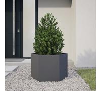 vidaXL Garden Planter Anthracite Hexagon 69x60x45 cm Steel