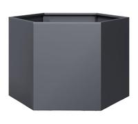 vidaXL Garden Planter, Plant Pot for Patio Balcony Terrace, Flower Pot for Flower Herb Plant, Outdoor Planter Box, Anthracite Hexagon Steel