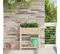 vidaXL Garden Planter Beige 111 X 37 X 76.5cm Solid Fir Wood, Yellow