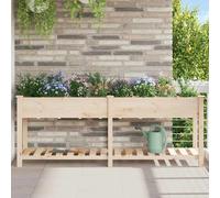 vidaXL Garden Planter Beige 203.5 x 53 x 76.5 cm Solid Fir Wood