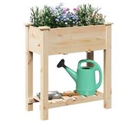 vidaXL Garden Planter Beige 71 x 37 x 76.5 cm Solid fir wood, Garden and Terrace, Minimalist Planters, Rectangular Outdoor Solutions, Decorative Wooden Box for Nature Inspired Gardening