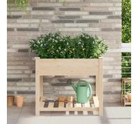 vidaXL Garden Planter Beige 90 x 90 x 76.5 cm Solid Fir Wood