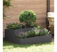 Garden Planter Black Cold-Rolled Steel 100x100x50cm Outdoor Square Metal Planter