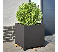 vidaXL Garden Planter Plant Pot Flower Pot Outdoor Planter Box Black Steel