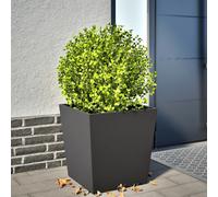 vidaXL Garden Planter Black 50x50x50 cm Steel