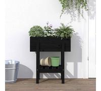 vidaXL Garden Planter Black 62x30x69 cm Solid Wood Pine