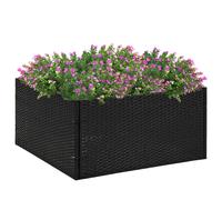 vidaXL Garden Planter Black 80x80x40 cm Poly Rattan