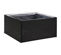 vidaXL Garden Planter Black 80x80x40 cm Poly Rattan Patio Outdoor Pot