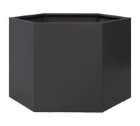 vidaXL Garden Planter Hexagon Steel Raised Bed 69x60x45 cm Black