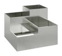vidaXL garden planter box - galvanized steel, 100x60cm, outdoor plant container for balcony/patio/garden - silver, durable rust/uv resistant, rectangular
