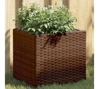 vidaXL Garden Planter Brown 36x30x32 cm Poly Rattan