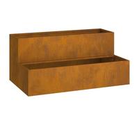 vidaXL Garden Planter - Corten Steel, Weathered Finish, 100x60x45cm, Outdoor/Conservatory Use, Stylish Rectangular Rustic Design