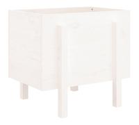 vidaXL Garden Planter Flower Box Garden Pot Plant Pot White Solid Wood Pine