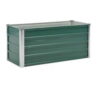 vidaXL Garden Planter Galvanised Steel 100x40x45cm Green Plant Raised Bed Box
