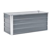 vidaXL Garden Planter Galvanised Steel 100x40x45cm Grey Plant Raised Bed Box
