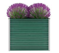 vidaXL Garden Planter Galvanised Steel 100x40x77cm Green Plant Raised Bed Box