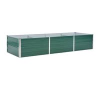 vidaXL Garden Planter Galvanised Steel 240x80x45cm Green Flower Box Raised Bed