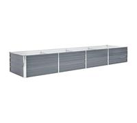 vidaXL Garden Planter Galvanised Steel 320x80x45cm Grey Flower Box Raised Bed