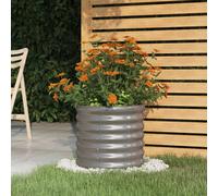 vidaXL Garden Planter Galvanised Steel 40x40x36 cm Grey