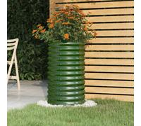 vidaXL Garden Planter Galvanised Steel 40x40x68 cm Green