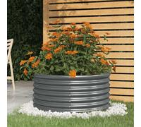 vidaXL Garden Planter Galvanised Steel 80x80x36 cm Anthracite
