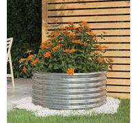 vidaXL Garden Planter Galvanised Steel 80x80x36 cm Silver