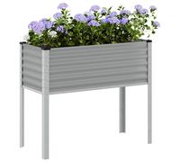 vidaXL Garden Planter Grey 100x45x90 cm Steel