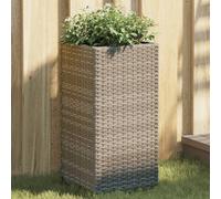 vidaXL Garden Planter Outdoor Flower Pot Patio Planter Pot Grey Poly Rattan