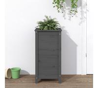 vidaXL Garden Planter Grey 40x40x78 cm Solid Wood Pine