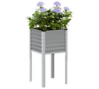 vidaXL Garden Planter Grey 45x45x88 cm Steel, Grey