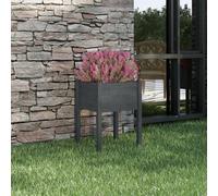 vidaXL Garden Planter Grey 50x50x70 cm Solid Pinewood UK